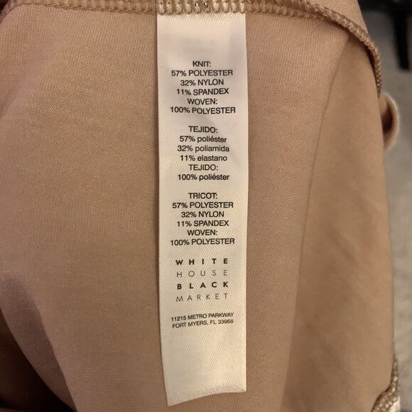 White House Black Market Top Womens Sz XXSP Velvet Flounce Antique Blush w Belt - Picture 4 of 5